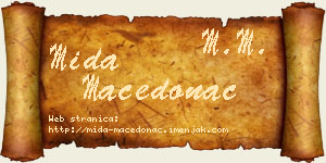 Mida Macedonac vizit kartica